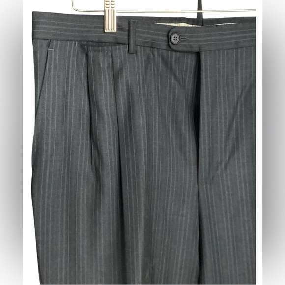 Ermenegildo Zegna Su Misura 58 EU 48 US Suit 38x31 100% Wool Charcoal Stripe - Picture 5 of 8